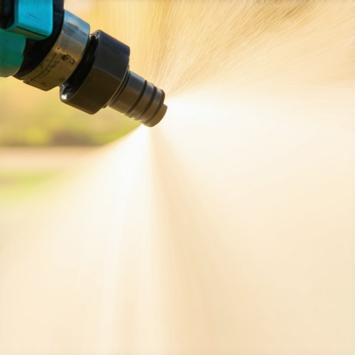 Adjustable Power Washer Nozzle for Precision Cleaning Close-up of a technician adjusting a power washer nozzle for different cleaning surfaces.