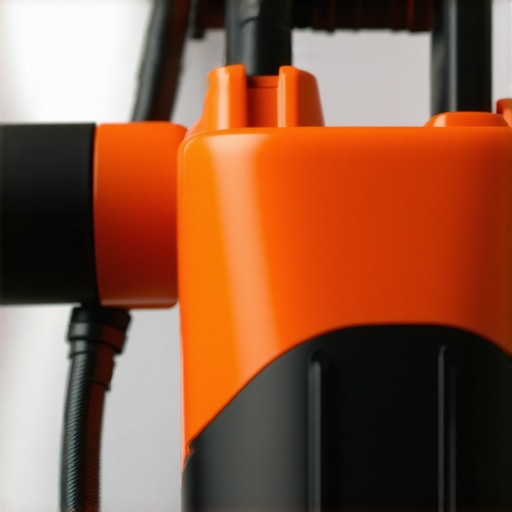 Modern Power Washing Equipment in Action Power washer with adjustable nozzle spraying eco-friendly cleaner on a house exterior.