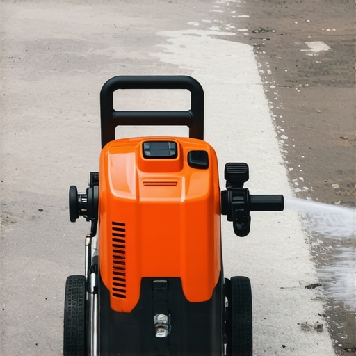 Modern power washer tools with adjustable nozzles in outdoor use