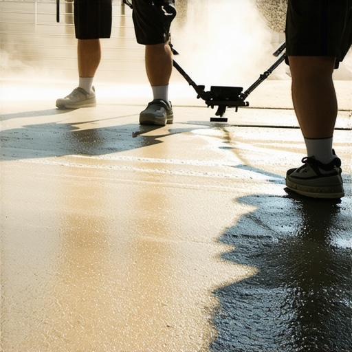 Power washing technician using high-tech equipment on a residential surface