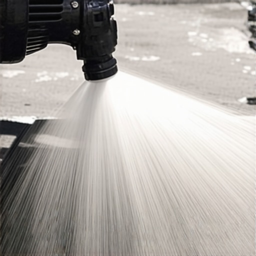 Close-up of a power washer nozzle adjusting spray angle on a surface, showcasing expert tool handling.