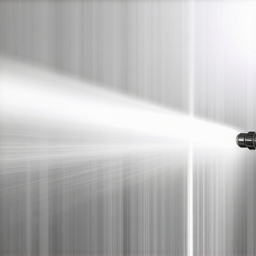 Close-up of a high-tech adjustable power washing nozzle in action, highlighting its precision control