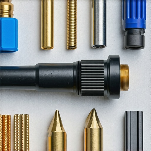 Close-up of professional power washer nozzles with different spray angles
