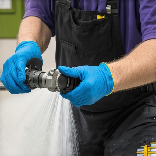 Power Washer Maintenance Tools Technician inspecting and cleaning power washer nozzles with professional tools